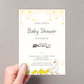 Cute Duck Baby Shower Illustration Minimal Style アクリル招待状 (インサイチュ (ポータブル))