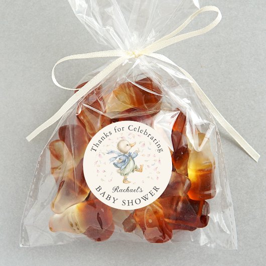 Cute Duck Baby Shower Thank You Favor ラウンドシール