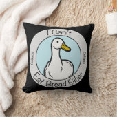 Cute Duck "Cant Eat Bread" Celiacs Disease クッション (ブランケット)