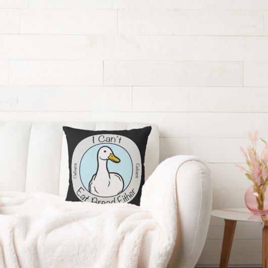 Cute Duck "Cant Eat Bread" Celiacs Disease クッション (ソファ)