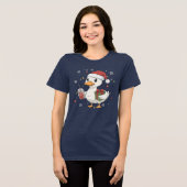 Cute Duck Christmas Drink Cozy Holiday Gift トライブレンドＴシャツ (正面全面)