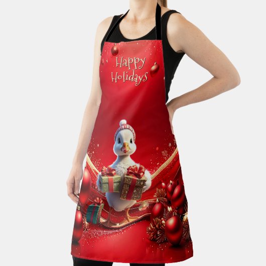 Cute Duck Christmas Holiday Apron エプロン (インサイチュ)