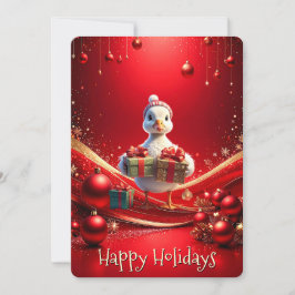 Cute Duck Christmas Holiday Card シーズンカード