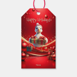 Cute Duck Christmas Holiday Gift Tag ギフトタグ