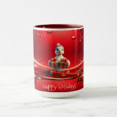 Cute Duck Christmas Holiday Mug マグカップ (中央)
