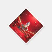 Cute Duck Christmas Holiday Napkin スタンダードカクテルナプキン (角)