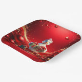 Cute Duck Christmas Holiday Paper Plate ペーパープレート (傾斜あり)