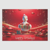 Cute Duck Christmas Holiday Tissue Paper 薄葉紙 (正面)
