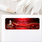 Cute Duck Christmas Return Address Label ラベル (インサイチュ)
