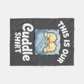 Cute Duck Couple Cozy This Is Our Cuddle フリースブランケット (正面(横))