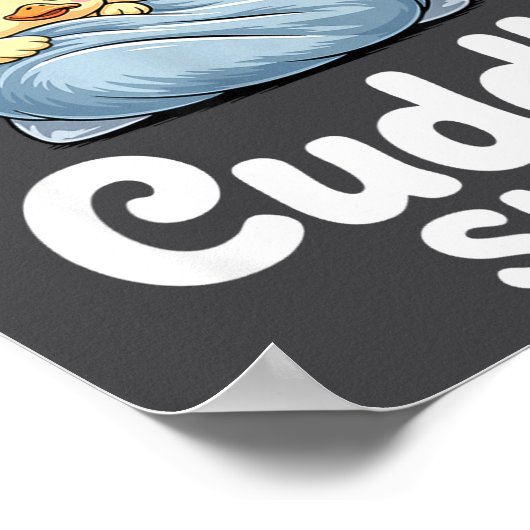 Cute Duck Couple Cozy This Is Our Cuddle  ポスター (角)