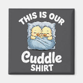 Cute Duck Couple Cozy This Is Our Cuddle マグネット (正面)