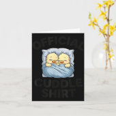 Cute Duck Couple Snuggle Cuddle  カード (黄色い花)