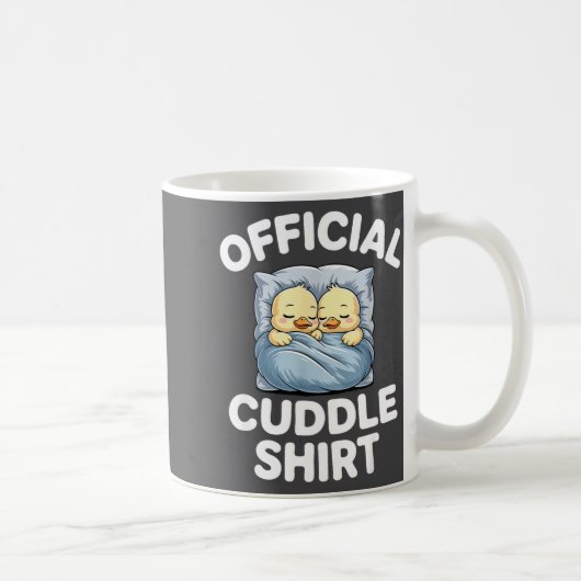 Cute Duck Couple Snuggle Cuddle  コーヒーマグカップ (右)