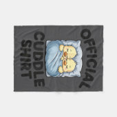 Cute Duck Couple Snuggle Cuddle  フリースブランケット (正面(横))