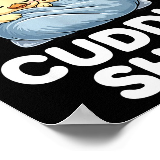 Cute Duck Couple Snuggle Cuddle  ポスター (角)