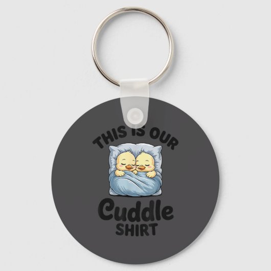 Cute Duck Couple This Is Our Cuddle  キーホルダー (正面)