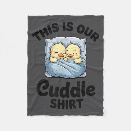 Cute Duck Couple This Is Our Cuddle  フリースブランケット (正面)