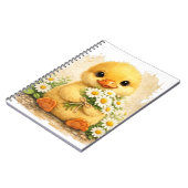 Cute Duck Daisy Kawaii Notebook Design ノートブック (左側)