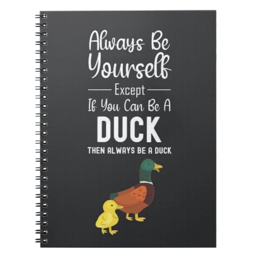 Cute Duck Gifts Funny Humor Animals Quote Cartoon ノートブック (正面)