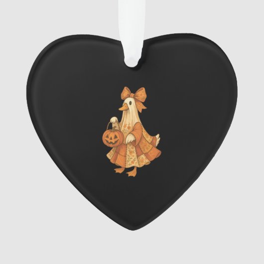 Cute Duck Patchwork Halloween Party オーナメント (正面)