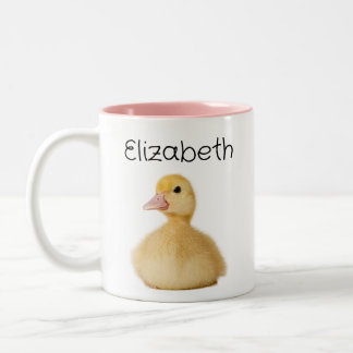 Cute Duck Personalized Name ツートーンマグカップ
