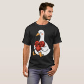 Cute Duck Preppy Silly Just Goose Valentine Love Tシャツ (正面フル)