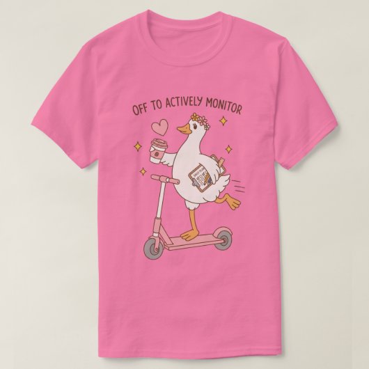 Cute Duck Professional on Scooter Daily Planner Tシャツ (デザイン正面)