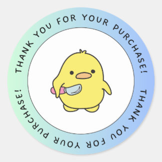 Cute Duck Thank You Sticker ラウンドシール