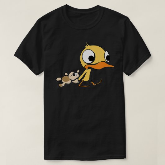 Cute Duck with Teddy Bear  Tシャツ (デザイン正面)