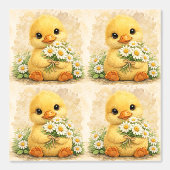 Cute Duckling Daisy Pattern Wallpaper 壁紙 (正面)