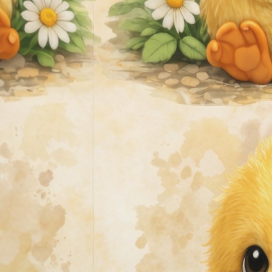 Cute Duckling Daisy Pattern Wallpaper 壁紙 (縫い目)