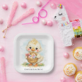 Cute Duckling Easter Egg Party ペーパープレート (パーティー)