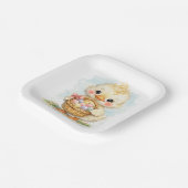 Cute Duckling Easter Egg Party ペーパープレート (傾斜あり)