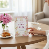 Cute Duckling First Birthday Invitation 招待状