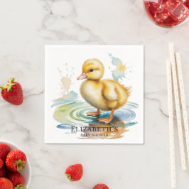 Cute Duckling Gender Neutral Baby Shower スタンダードカクテルナプキン