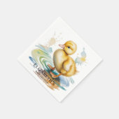 Cute Duckling Gender Neutral Baby Shower スタンダードカクテルナプキン (角)