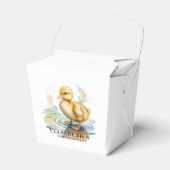 Cute Duckling Gender Neutral Baby Shower フェイバーボックス (正面サイド)