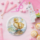 Cute Duckling Gender Neutral Baby Shower ペーパープレート (パーティー)