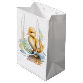 Cute Duckling Gender Neutral Baby Shower ミディアムペーパーバッグ (裏面アングル)