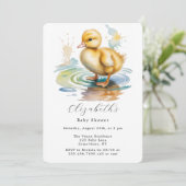 Cute Duckling Gender Neutral Baby Shower 招待状 (スタンド正面)
