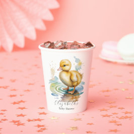 Cute Duckling Gender Neutral Baby Shower 紙コップ