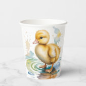 Cute Duckling Gender Neutral Baby Shower 紙コップ (裏面)
