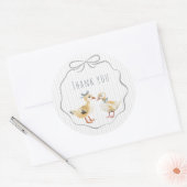 Cute Duckling Watercolor Boy Baby Shower ラウンドシール (封筒)