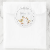 Cute Duckling Watercolor Boy Baby Shower ラウンドシール (バッグ)