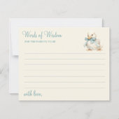 Cute Duckling with Ribbon Baby Shower Advice Card (正面)