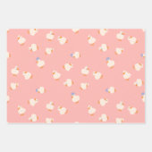 Cute Ducks Set Of 3 Baby Shower ラッピングペーパーシート (正面3)