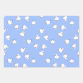Cute Ducks Set Of 3 Baby Shower ラッピングペーパーシート (正面)