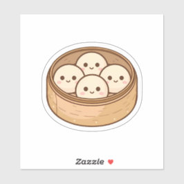 Cute Dumpling Squad Sticker – Kawaii Bamboo Steame シール