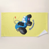 Cute dune buggy off road vehicle cartoon ビーチタオル (正面)